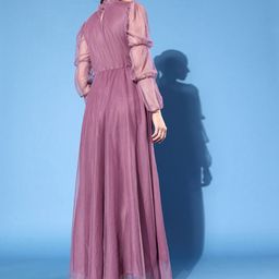 U&F Mauve Net Maxi Dress image 3