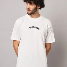 GRIFFEL White & Black Loose Fit Printed T-Shirt & Trackpants Set-image-35