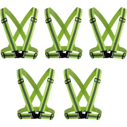 Robustt Vest Gear Safety Jacket Sleeveless Polyester Green Length 40 cm (Pack of 5)-image-26