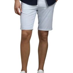 Louis Philippe Blue Cotton Slim fit Geometric Shorts-picture-4