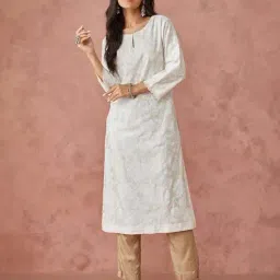 Fabindia White Printed Straight Kurta-picture-13