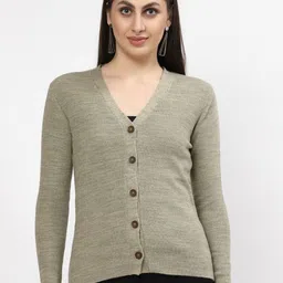 Kalt Women V-Neck Long Sleeves Cardigan-image-62