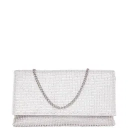 Aldo Viverra Silver Embellished Clutch-33