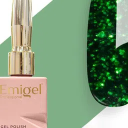 Emigel PROFESSIONAL UV LED Soak Off Gel Nail Polish - 12 ml -Fountain Green Glitter E025 image 2