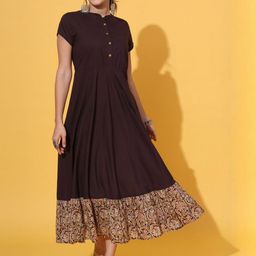 Sangria Women Brown Cotton Dresses-picture-12