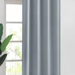 Urban Space Grey Polyester 7 ft Door Blackout Curtain-image-25