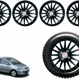 Auto Pearl CBK13 R14 35.56 cm (14 Inch) Press Type Wheel Hubcap with Retention Ring Glossy Black Wheel Cover for Honda City ZX (Set of 4)-image-22
