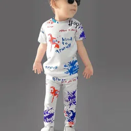 ZIKIGO Unisex Kids Printed T-shirt with Trousers-51