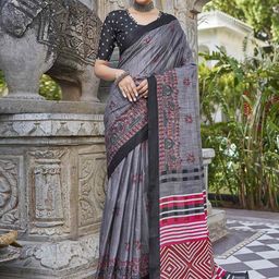 Anouk Warli Pure Cotton Bagru Saree-image-9