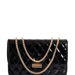 Lino Perros Black Textured Quilted Sling Bag-image-90