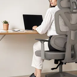 DROGO Ergonomic Grey High Back Mesh Armrest 2D Headrest & Lumbar Support Study Chair-picture-20