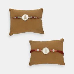 Sri Jagdamba Pearls 0.99 Sterling Silver Ram Setu Thread Rakhi - Set of 2-14