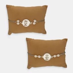 Sri Jagdamba Pearls 0.99 Sterling Silver Shimmering Thread Rakhi - Set of 2-82