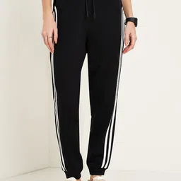 Ajile by Pantaloons Women Pure Cotton Mid Rise Joggers With Side Contrast Piping-image-65