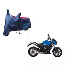Auto Pearl Waterproof Two Wheeler Cover For Mahindra Mojo UT 300 (Red & Blue)-image-99
