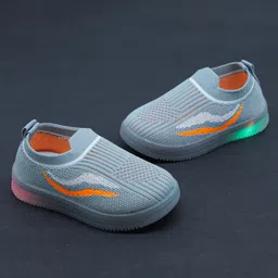 FEETWELL SHOES Wave Self Design LED Party Wear Shoes - Grey-picture-27