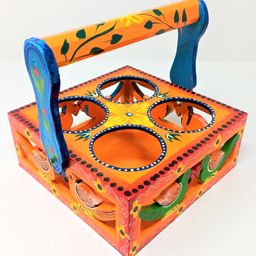 A&A Kreative Box Wooden Pretend Play Glass Holder for Kids  ( Available in Assorted Colors )-81