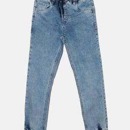 Kiddopanti Solid  Jogger Denim Pant - Light Blue-image-14