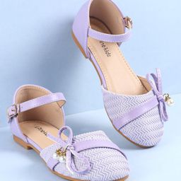 Pine Kids Ballerinas with Buckle Closure & Bow Applique - Purple-image-69