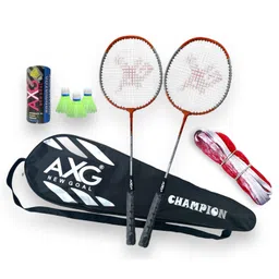 AXG New Goal Isometric Champion Tenacious Wide Body with Plastic Shuttles, Net and Cover Badminton Kit-picture-47