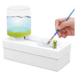 Baby Miniature Portable Paint Brush Cleaner And Rinser Running Water Cycle Paint Brush Scrubber Cleaning Tool for Acrylic Watercolor and Water Based Paints-Multicolor-12