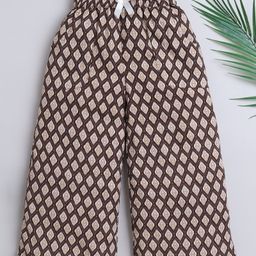 The Magic Wand Rayon Ikat Printed Palazzo - Brown-picture-22