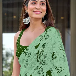 Pandadi Saree Floral Printed Block Print Sarees image 4
