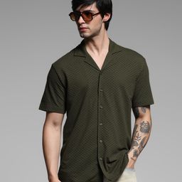 Jack & Jones Men Cuban Collar Solid Cotton Casual Shirt-picture-39