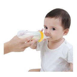 NeonateCare Squeeze Style Bottle Feeder With Dispensing Spoon Yellow - 90 ml - Multicolor ( color and design may vary) image 2