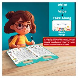 gowoo Write, Wipe & take Along Fun With , Play with Mazes , Spot the Difference , Word Search , Crossword With Pen | Combo of 5 |Explorer's Delight Set image 2