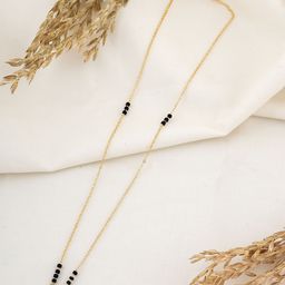 Wynona Gold-Plated AD Stone Studded & Beaded Mangalsutra-4