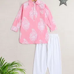 The Magic Wand Boys Printed Regular Pure Cotton Kurta with Pyjamas-39