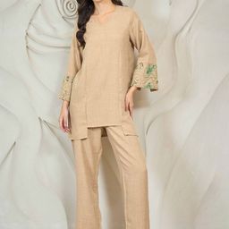 Shally Bhasin by Athena Embroidered Tunic With Trousers Co-Ords-image-16
