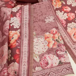 Soch Floral Printed Thread Work Tussar Unstitched Dress Material-image-48