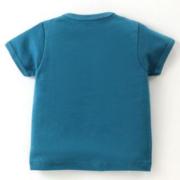 Zero Interlock Knit Half Sleeves Printed Vests Pack of 3- Rust Teal & Blue image 5