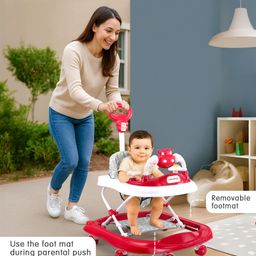 fab n funky Baby Walker with Parental Push Handle & Music - Red image 5