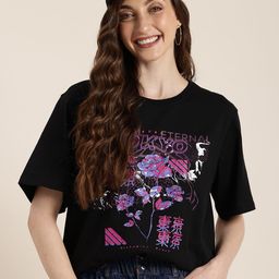 HERE&NOW Women Typography Printed T-shirt-51