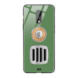 DailyObjects Green & Beige Radio OnePlus 7 Glass Case image 1