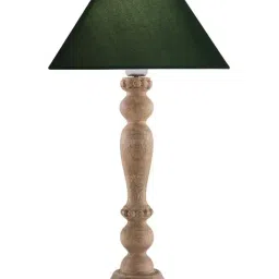 Homesake Natural Eureka Polka Table Lamp with Green Shade (Bulb Included) - Set of 1 image 2