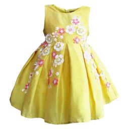 A Little Fable Kids Yellow Applique Dress-image-25