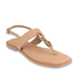 Mochi Women Beige T-Strap Sandals-image-40