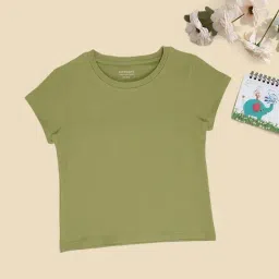 Pantaloons Junior Girls Sage Green T-Shirt-picture-12