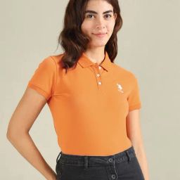 U.S. Polo Assn. Mustard Cotton Logo Print Polo T-Shirt-image-6