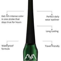 AYA Set of 2 Green & Silver Waterproof Liquid Eyeliner - 5ml Each image 3
