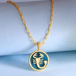 Voylla Gold-Plated Circular Pendants with Chains-4