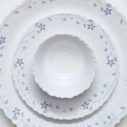 Borosil Flora White Opalware Dinner Set - 19 Pieces image 2