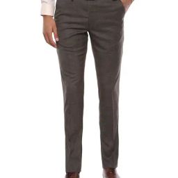 Van Heusen Brown Mid Rise Solid Trousers-image-36