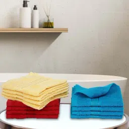 LORENA 100% Cotton Super-Soft Terry Towels -12pc Face Towel (d`ross) solid-multi-3