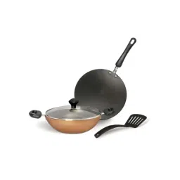 Meyer Non-Stick 4pcs Cookware Set (Kadai + Curved Roti/Chappati Tawa + Nylon Turner)-image-20