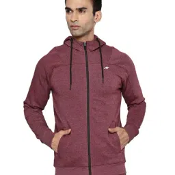 ALCIS Maroon Regular Fit Hooded Jacket-image-49